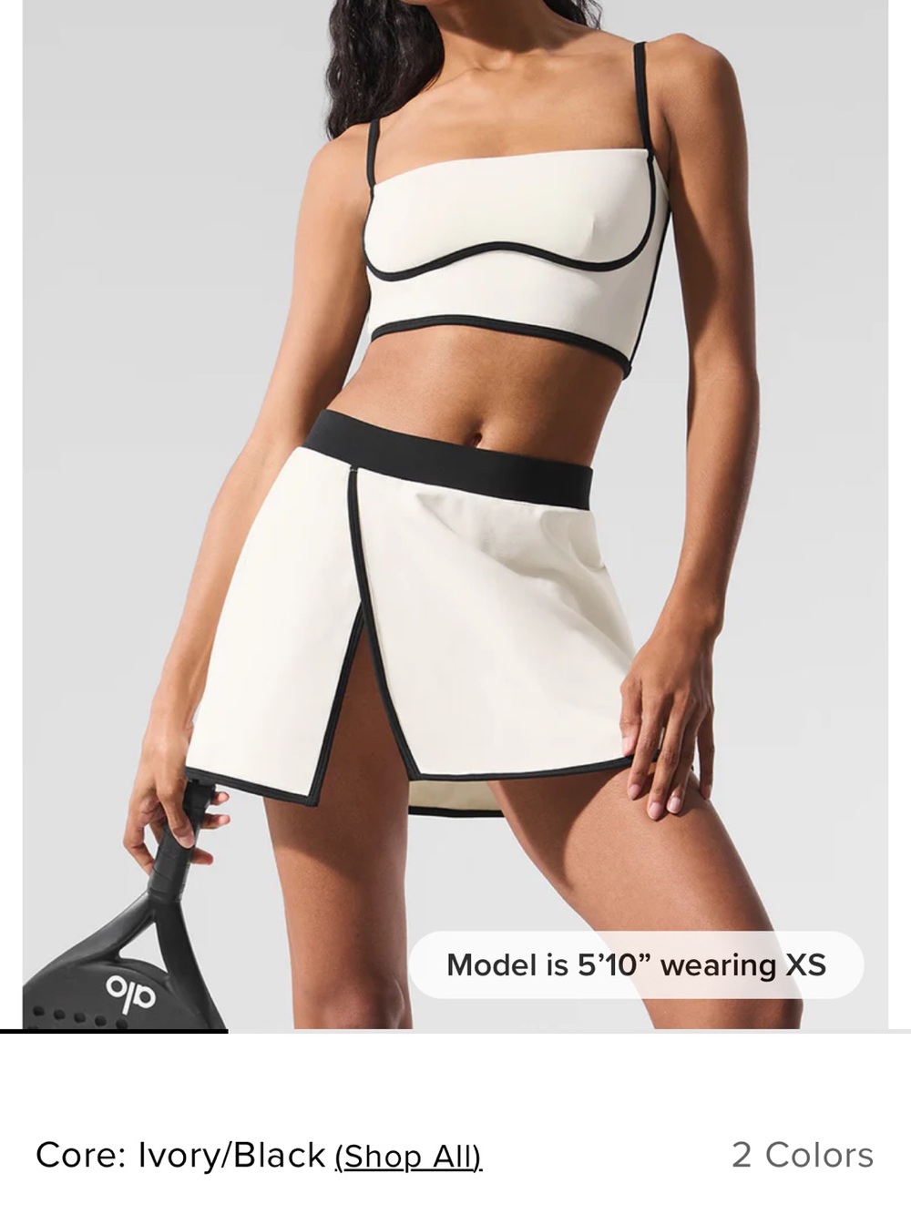 Ivory & Black Contrast Trim Women’s Tennis Skort and top size medium nwt